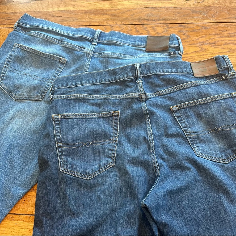 Lucky Brand 410 Athletic Slim Men’s Jeans Size 40 x 34 Two Pair - Picture 2 of 13